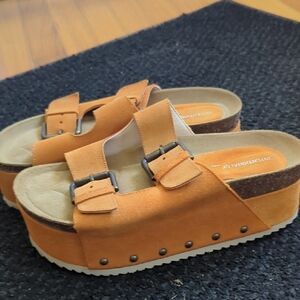 INTENTIONALLY BLANK Orange Platform Sandals